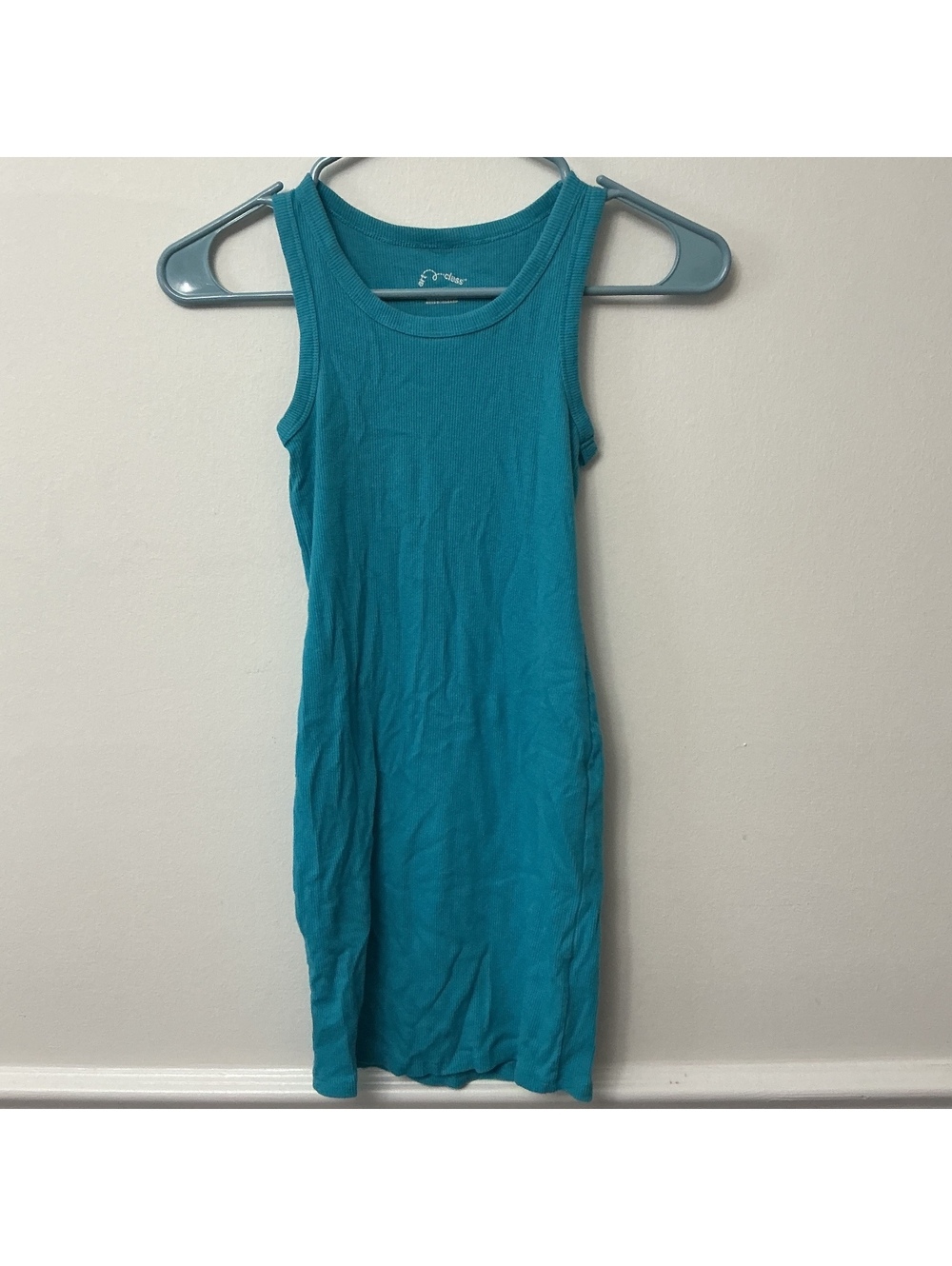 Art Class girls Medium Teal Ribbed Tank Dress